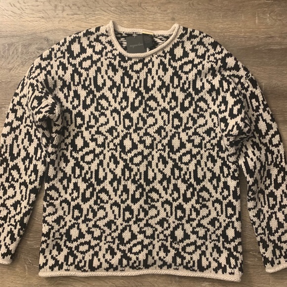 Magaschoni Sweaters - Sweater - Black & Beige Sweater by Magaschoni